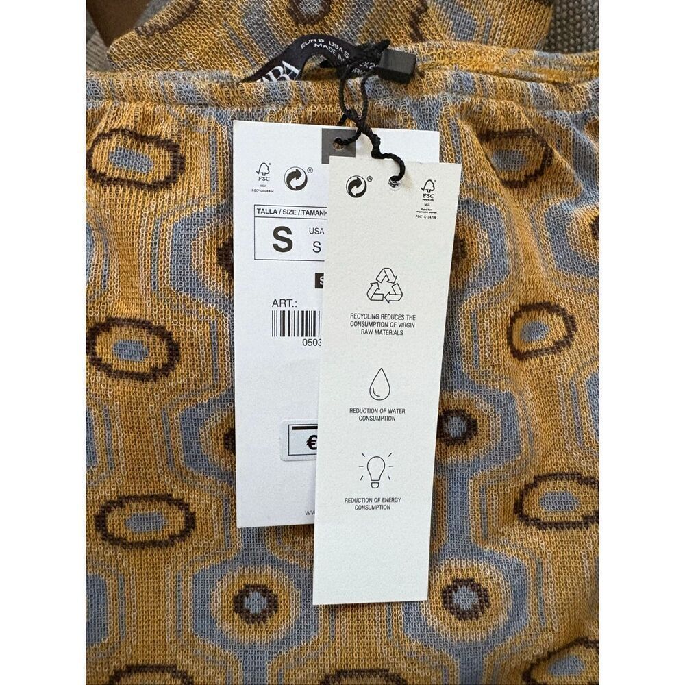 NEW ZARA Women’s Small Jacquard Knit Long Sleeve Top - Picture 11 of 12